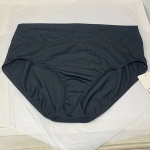 Trimshaper Black High Waist Swim Bottoms Tummy Control Bikini Briefs Poolside